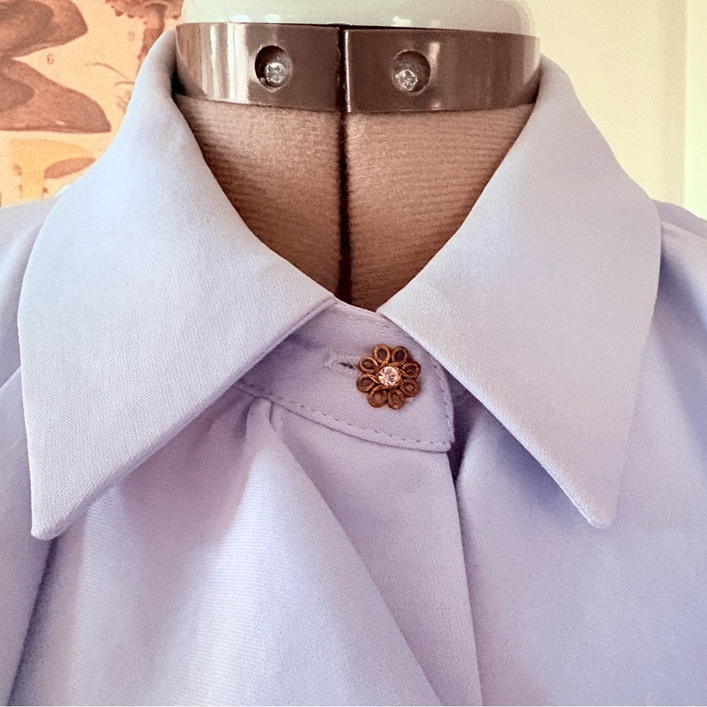 Zara Light Blue Ruffle Blouse - Picture 5 of 7